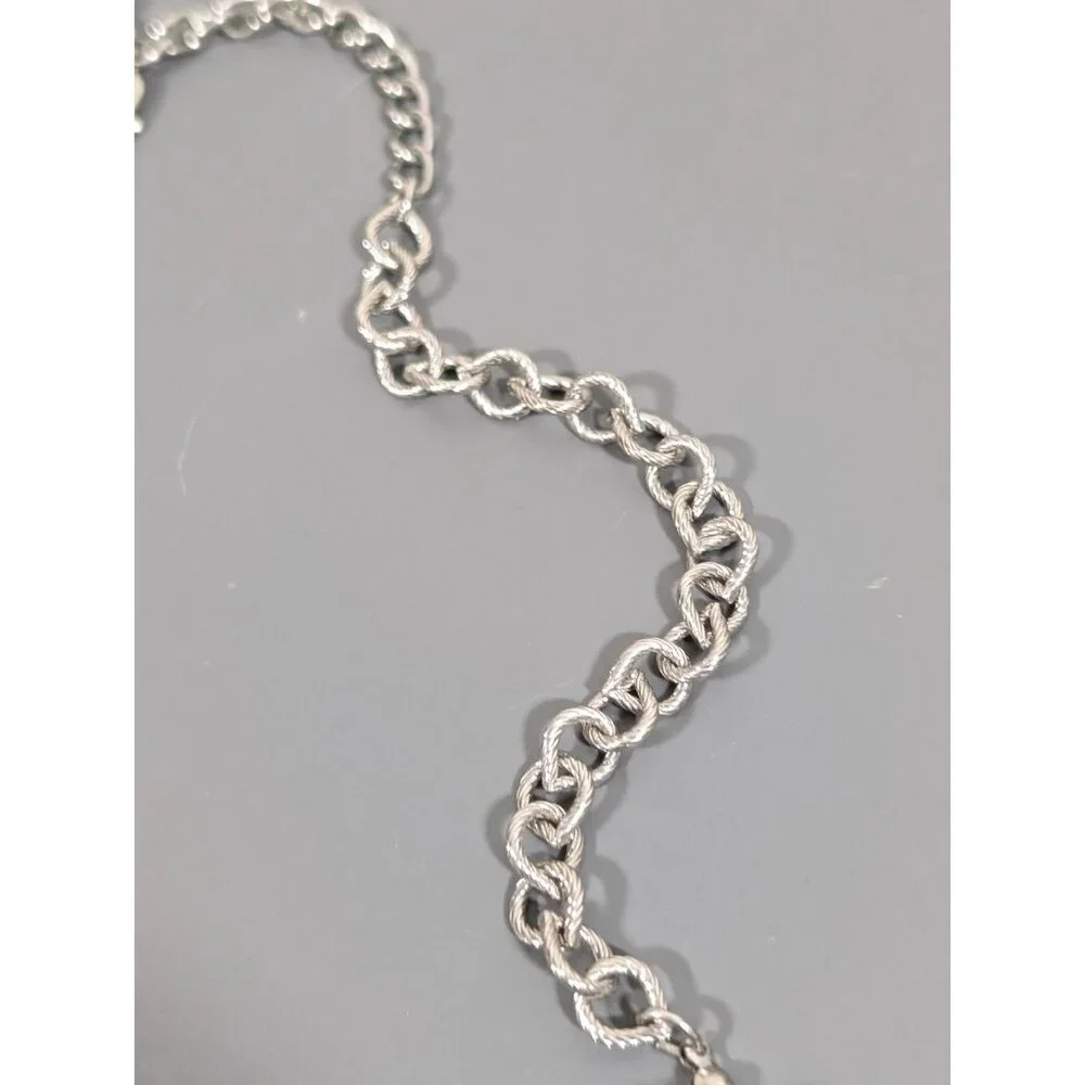 Simply Vera Wang Black Gray Faceted Glass Bead Cluster Statement Neckalce Goth‎